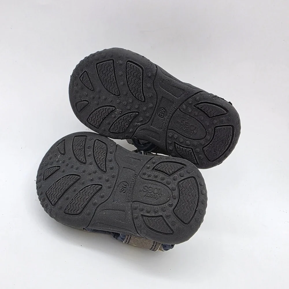 Teeny Toes Toddler Boys Sandals Brown Navy Blue Military Star Size 3W‎ Sporty